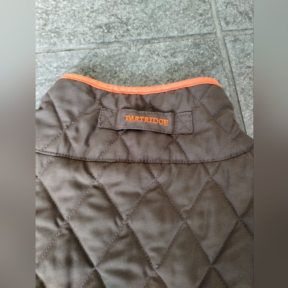 John Partridge chocolate Brown and Orange quilted full zip up comfy coat Jacket - Picture 4 of 16